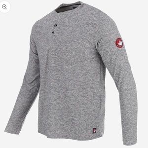 Canada Weathergear Mens Gray Quarter Buttoned Long Sleeve